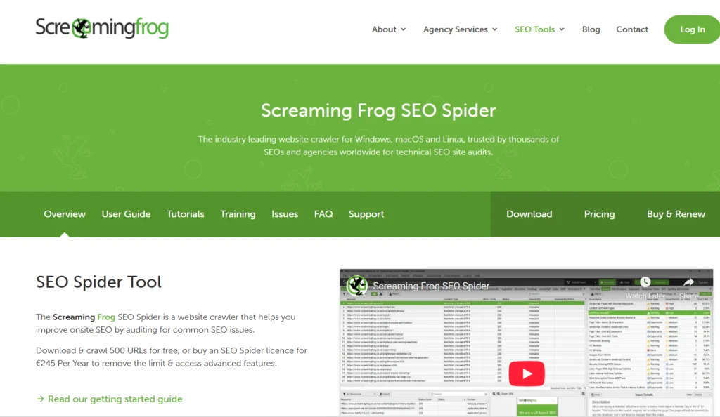 Free SEO Tools (Tested 2025) screaming frog home