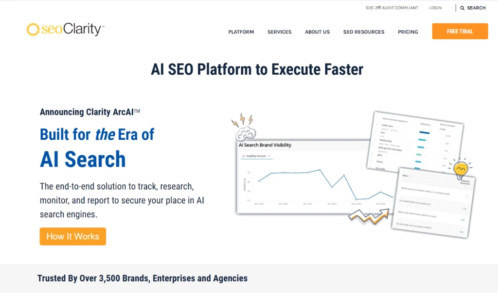 SEOClarity, the best AI SEO tool