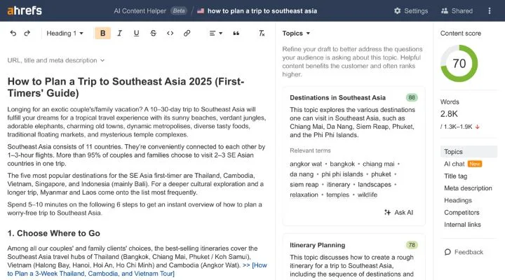 BuzzSumo vs Ahrefs: Complete 2025 Comparison AI helper in ahrefs