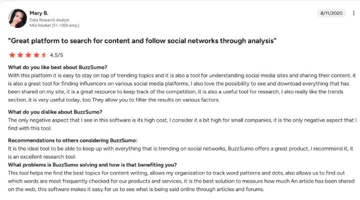 BuzzSumo vs Ahrefs: Complete 2025 Comparison BuzzSumo review in G2